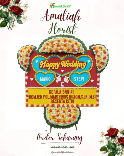 Karangan Papan Bunga Pernikahan di Jambula